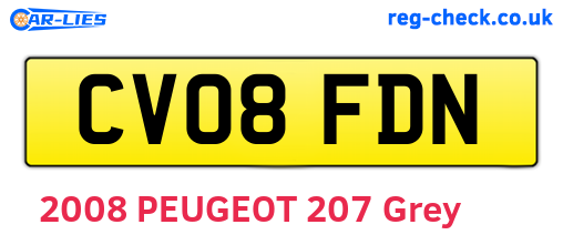 CV08FDN are the vehicle registration plates.