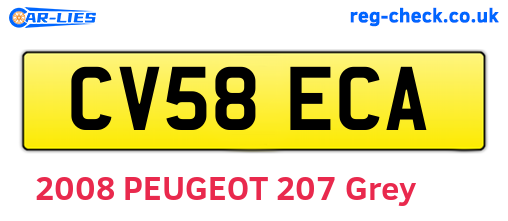 CV58ECA are the vehicle registration plates.