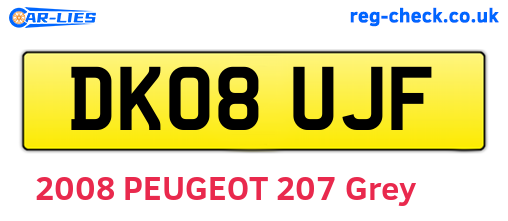 DK08UJF are the vehicle registration plates.