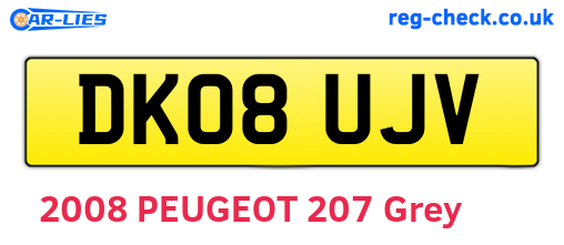 DK08UJV are the vehicle registration plates.