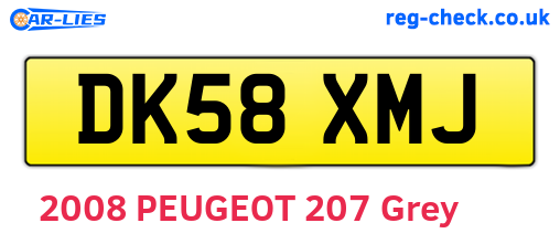 DK58XMJ are the vehicle registration plates.