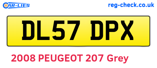 DL57DPX are the vehicle registration plates.