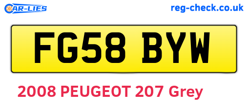 FG58BYW are the vehicle registration plates.