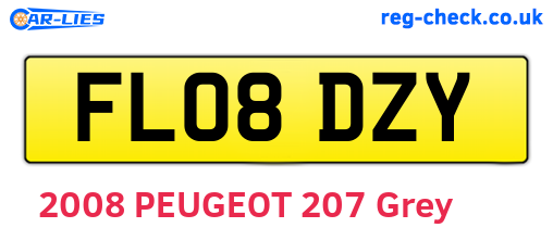 FL08DZY are the vehicle registration plates.