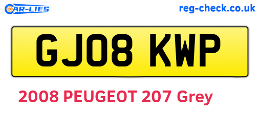GJ08KWP are the vehicle registration plates.
