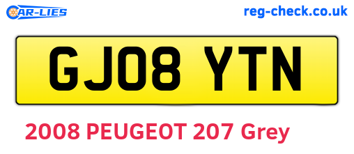 GJ08YTN are the vehicle registration plates.