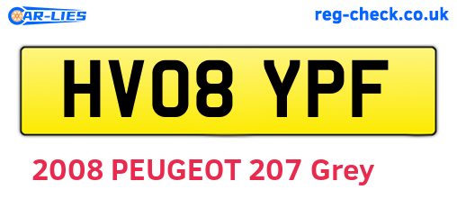 HV08YPF are the vehicle registration plates.