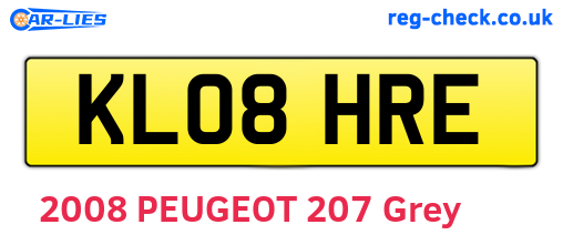 KL08HRE are the vehicle registration plates.