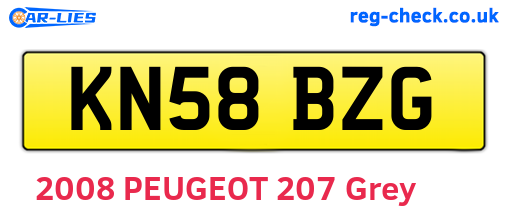 KN58BZG are the vehicle registration plates.