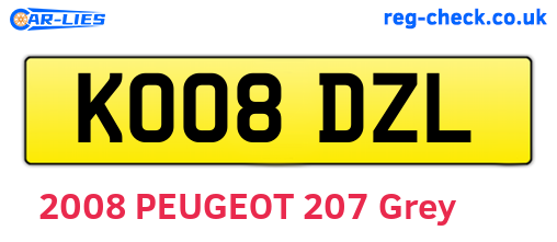 KO08DZL are the vehicle registration plates.