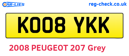 KO08YKK are the vehicle registration plates.