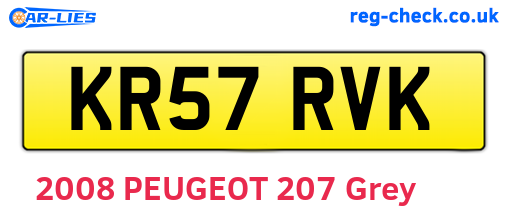 KR57RVK are the vehicle registration plates.