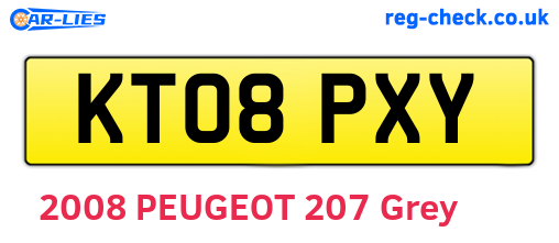 KT08PXY are the vehicle registration plates.