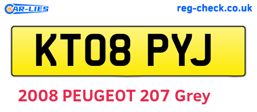 KT08PYJ are the vehicle registration plates.