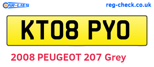 KT08PYO are the vehicle registration plates.