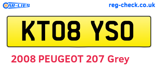 KT08YSO are the vehicle registration plates.
