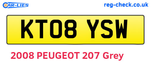 KT08YSW are the vehicle registration plates.