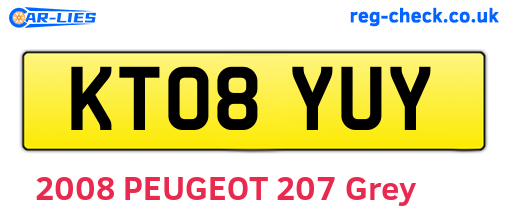 KT08YUY are the vehicle registration plates.