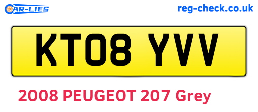 KT08YVV are the vehicle registration plates.
