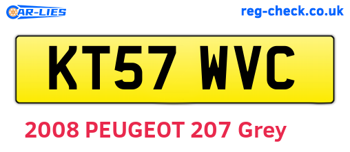 KT57WVC are the vehicle registration plates.