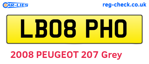 LB08PHO are the vehicle registration plates.