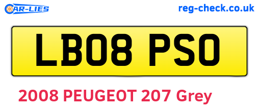 LB08PSO are the vehicle registration plates.