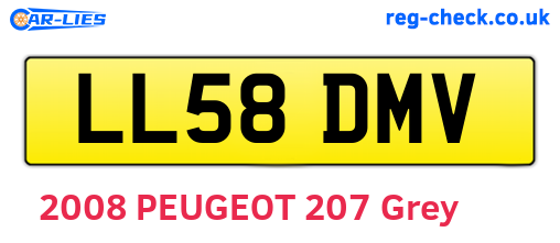 LL58DMV are the vehicle registration plates.