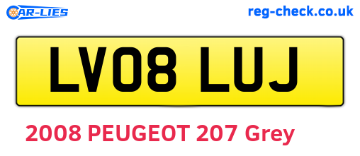 LV08LUJ are the vehicle registration plates.