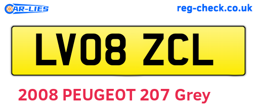 LV08ZCL are the vehicle registration plates.