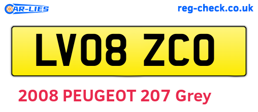LV08ZCO are the vehicle registration plates.