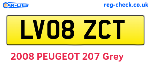 LV08ZCT are the vehicle registration plates.