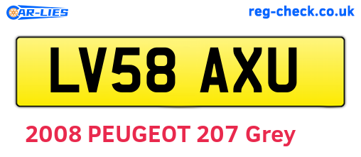 LV58AXU are the vehicle registration plates.