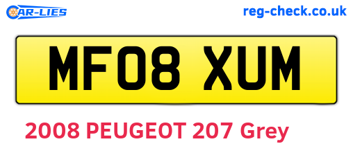 MF08XUM are the vehicle registration plates.