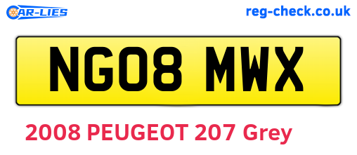 NG08MWX are the vehicle registration plates.