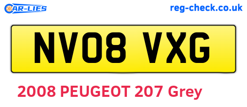 NV08VXG are the vehicle registration plates.