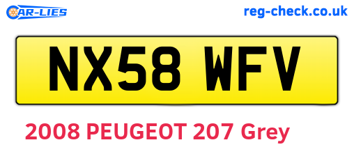 NX58WFV are the vehicle registration plates.