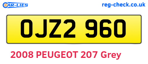 OJZ2960 are the vehicle registration plates.