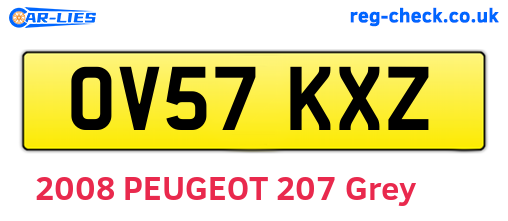 OV57KXZ are the vehicle registration plates.