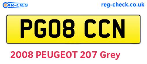 PG08CCN are the vehicle registration plates.