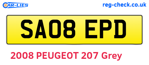 SA08EPD are the vehicle registration plates.