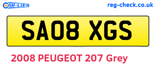 SA08XGS are the vehicle registration plates.