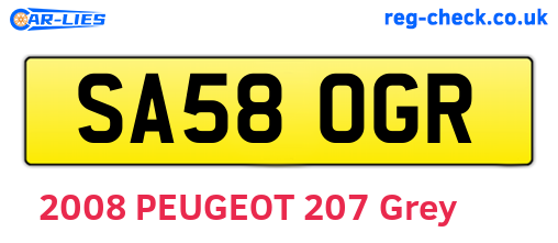 SA58OGR are the vehicle registration plates.