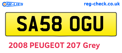 SA58OGU are the vehicle registration plates.