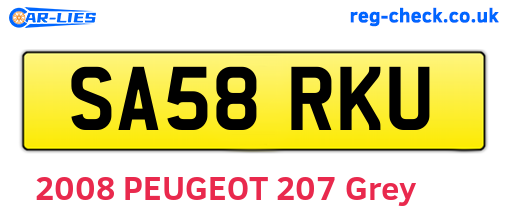 SA58RKU are the vehicle registration plates.