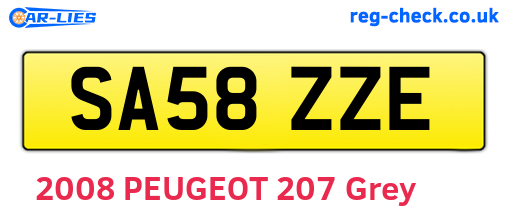 SA58ZZE are the vehicle registration plates.
