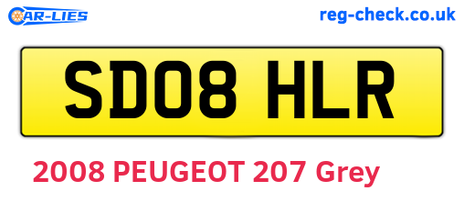 SD08HLR are the vehicle registration plates.