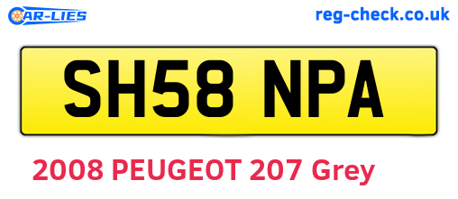 SH58NPA are the vehicle registration plates.