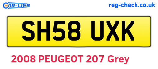 SH58UXK are the vehicle registration plates.