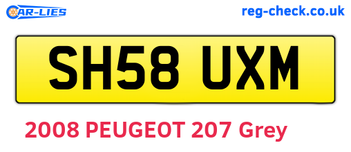 SH58UXM are the vehicle registration plates.