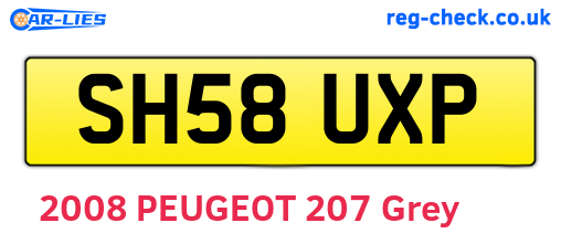 SH58UXP are the vehicle registration plates.